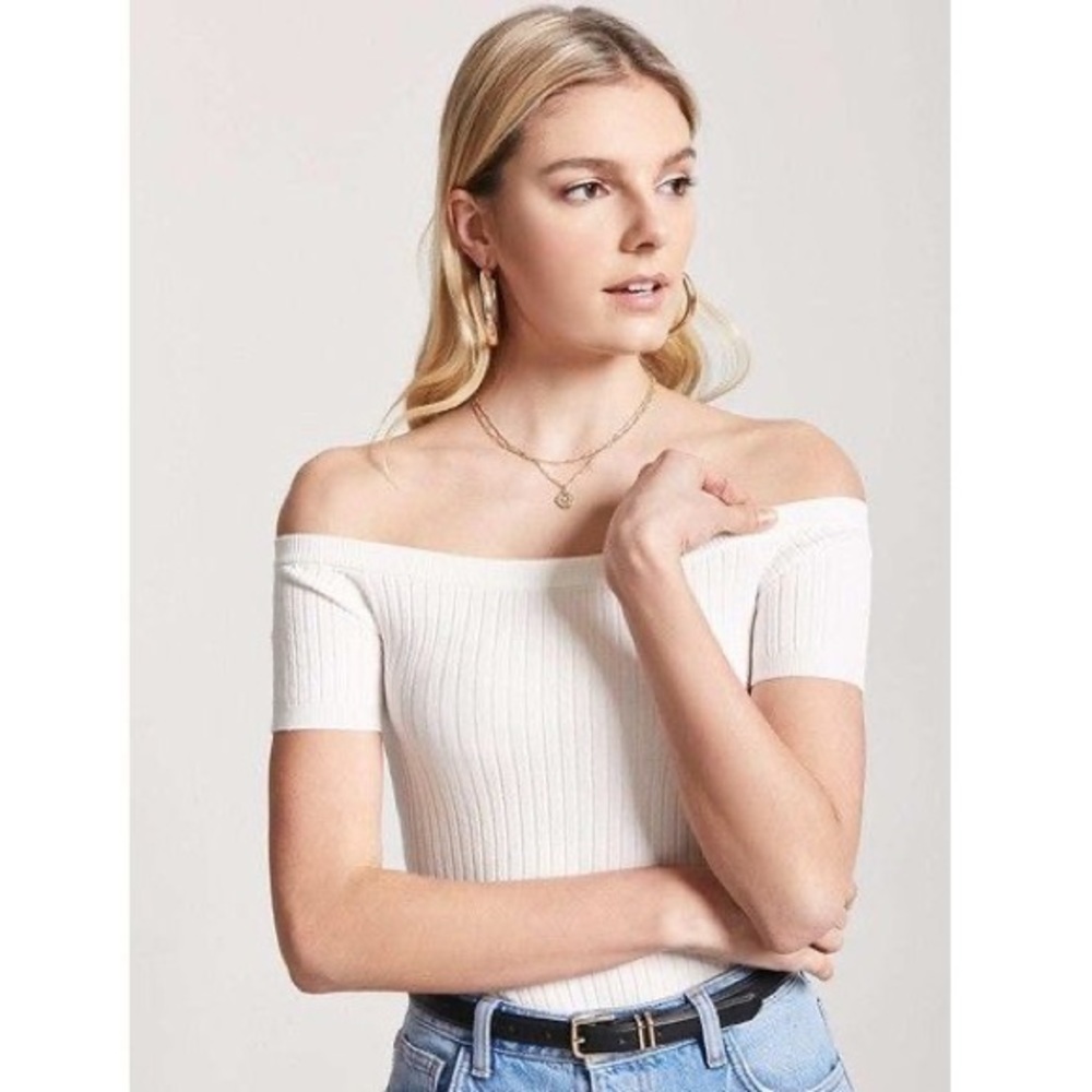 Forever 21 Cream Off the Shoulder Top